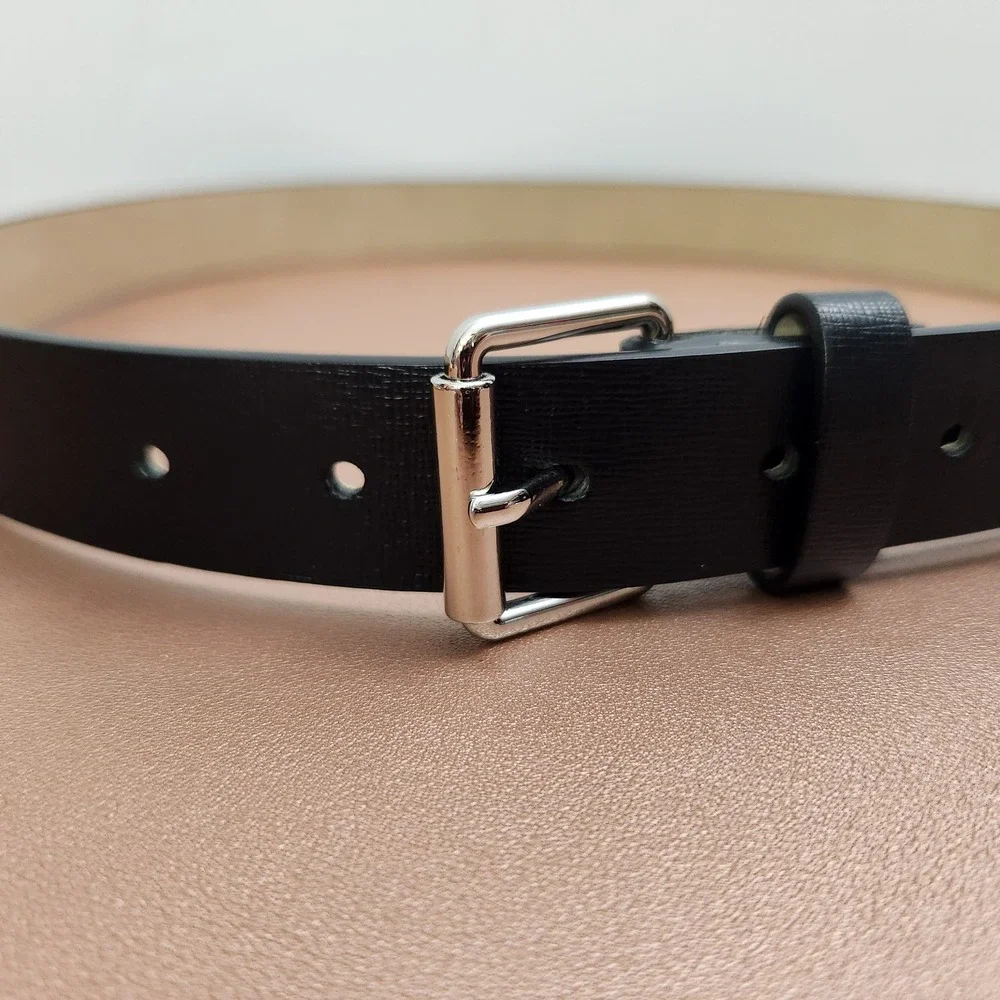 Steve Madden Mens Dress Casual Every Day Leather Belt Black Size